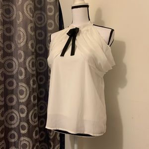 White Choker Style Tank Blouse